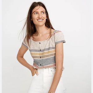 Madewell Texture and Thread Button Front Top